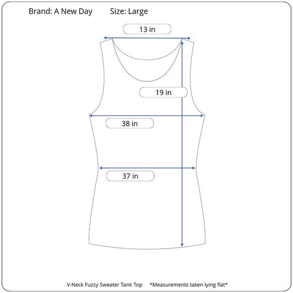 NWT A New Day Cream V-Neck Fuzzy Sweater Tank Top Women's Large - Picture 11 of 11